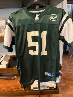 NFL Green and White #51 Football Jersey -Jets Style youth size extra large 18-20